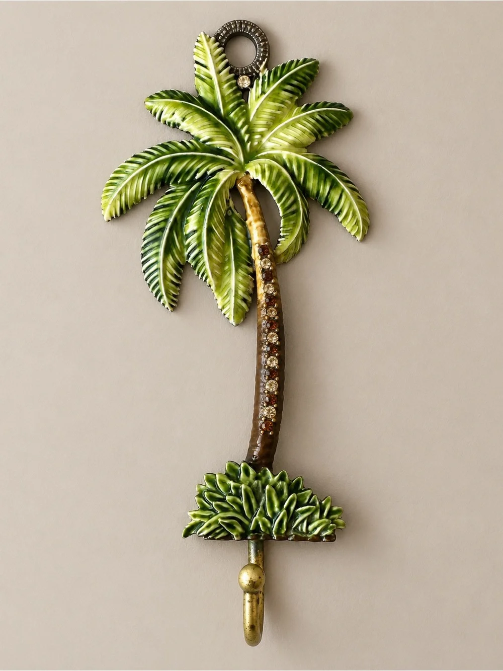 Jeweled Palm Tree Wall Hook Tropical Coastal Decor Kauai